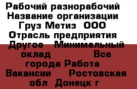 Рабочий-разнорабочий › Название организации ­ Груз-Метиз, ООО › Отрасль предприятия ­ Другое › Минимальный оклад ­ 25 000 - Все города Работа » Вакансии   . Ростовская обл.,Донецк г.